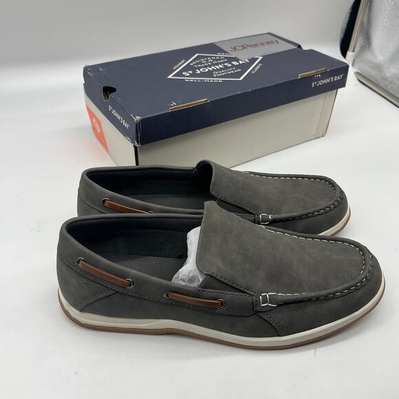 St. John's Bay Oakdale Casual Loafers Mens Shoes Gray Color Size 9M - Picture 1 of 11